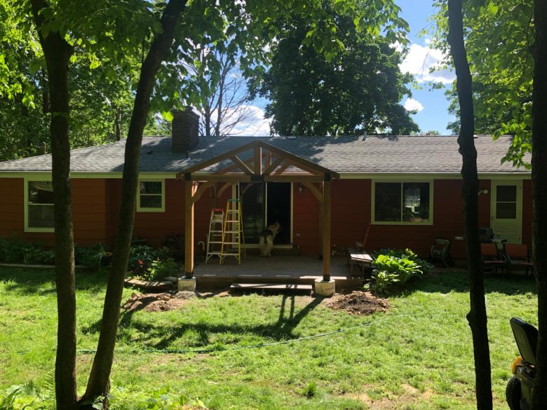 In process of building gazebo