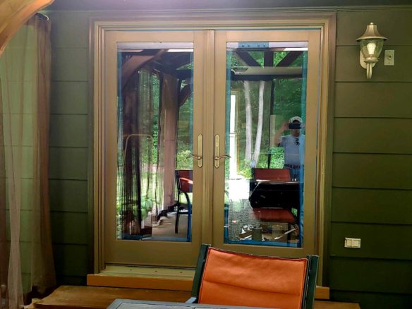 Andersen French Door installed in place of old aluminum patio door